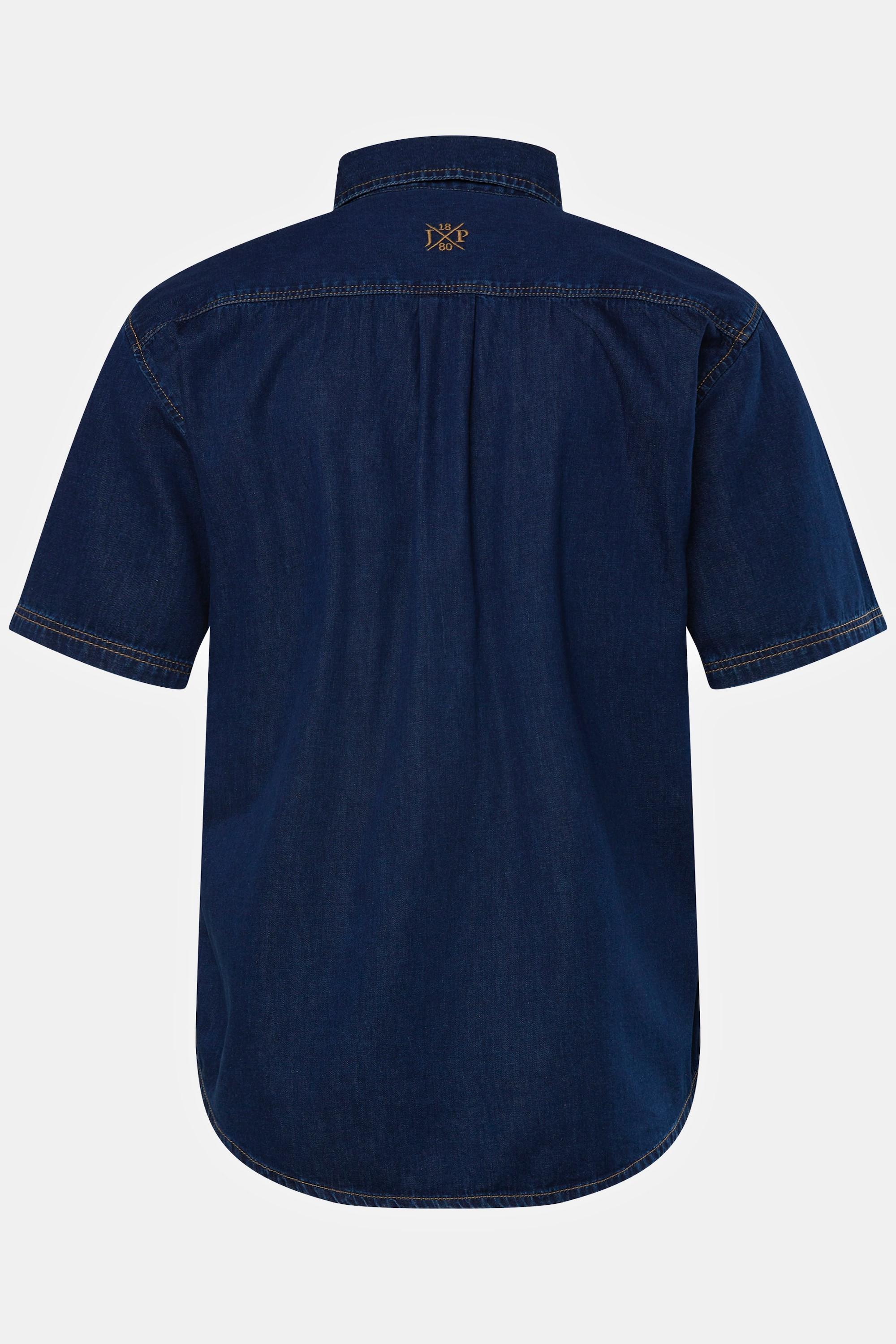 JP1880  Chemise en jean dans une coupe Modern Fit, manches courtes et col kent jean bleu foncé 