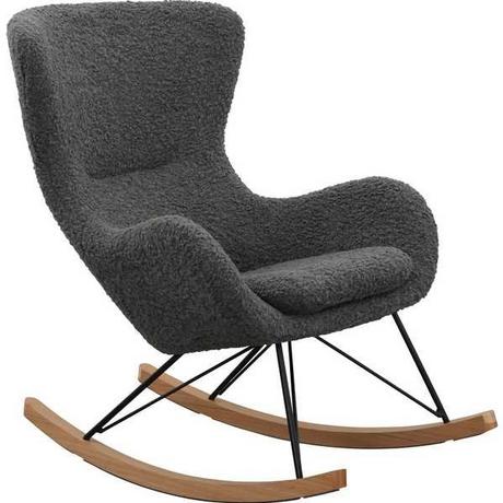 mutoni Fauteuil à bascule I fourrure teddy gris  