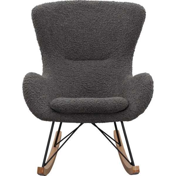 mutoni Fauteuil à bascule I fourrure teddy gris  