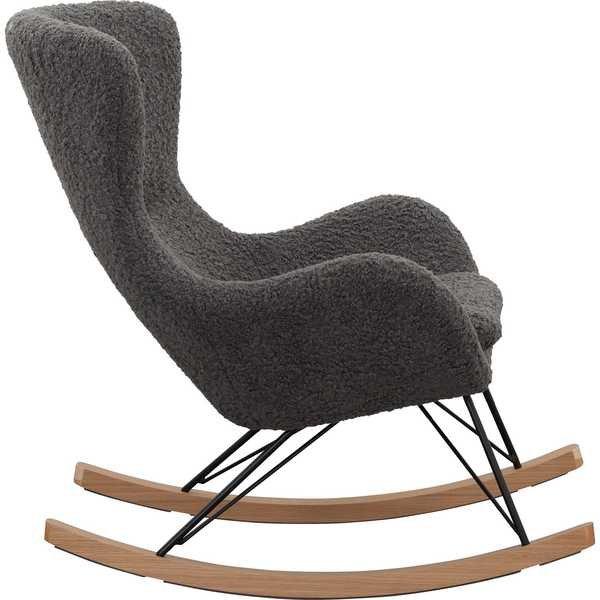 mutoni Fauteuil à bascule I fourrure teddy gris  