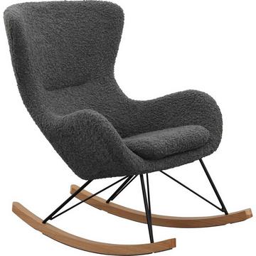 Fauteuil à bascule I peluche grise