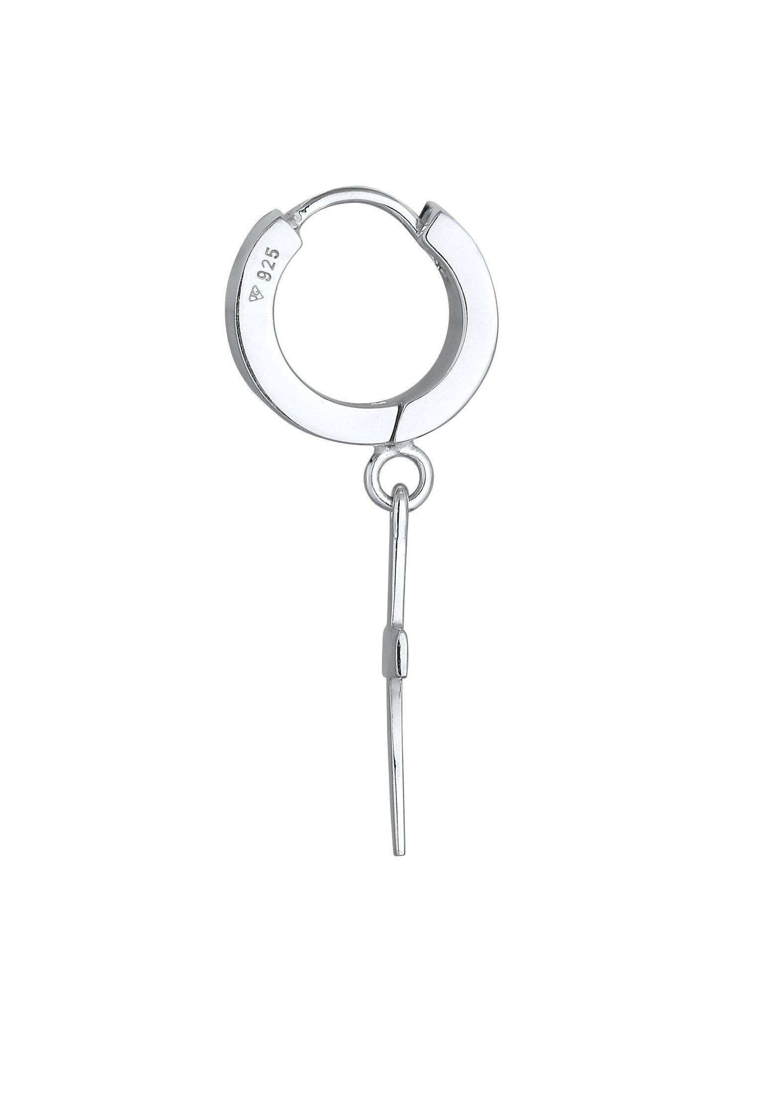 Kuzzoi  Ohrringe Creole Kreuz Scharnier Single 925 Silber 