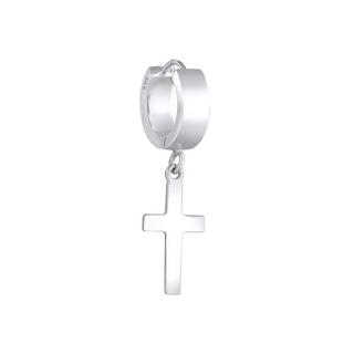 Kuzzoi  Ohrringe Creole Kreuz Scharnier Single 925 Silber 