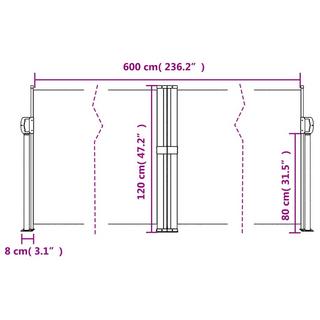 VidaXL Auvent latéral rétractable  