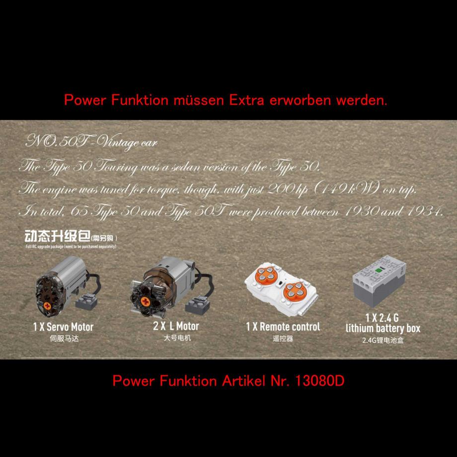 Mould King  Models Ferngesteuerter Oldtimer Bugatti 50T Dynamic (13080+D) 