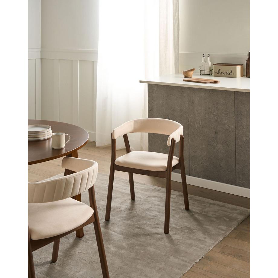 Beliani Lot de 2 chaises de salle à manger en Tissu  MYLO  