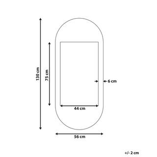 Beliani Wandspiegel aus Mangoholz Mediterran BRIANT  