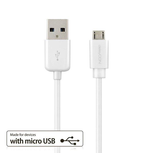 deleyCON  deleyCON USB - micro USB USB Kabel 3 m USB 2.0 USB A Micro-USB B Weiß 