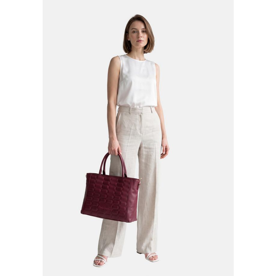 pierre cardin Strukturierte Quilted Handtasche mit Top-Griff  