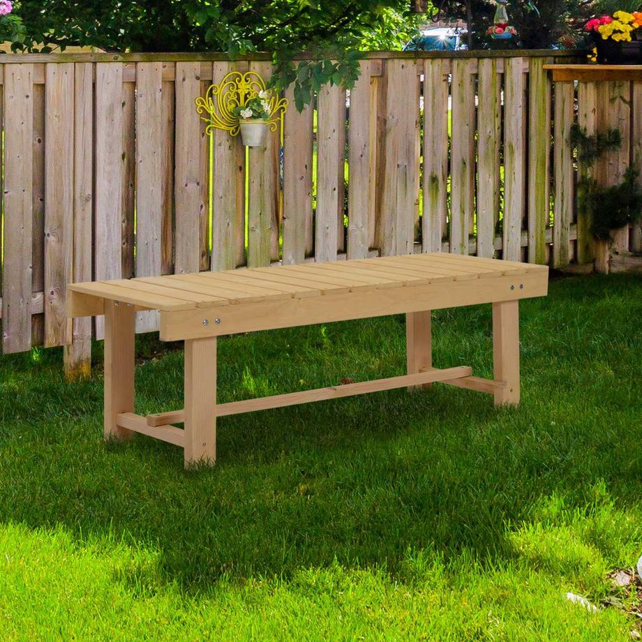 Northio Banc De Jardin Banc 2 Places En Bois Massif, Salon De Jardin Rustique, Naturel, 110X38X35Cm  