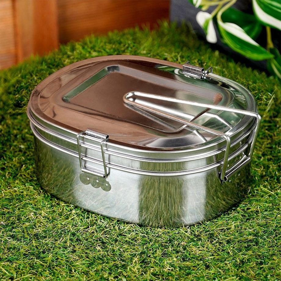 Redcliffs  Contenitore da campeggio in acciaio inox - due contenitori con coperchio 