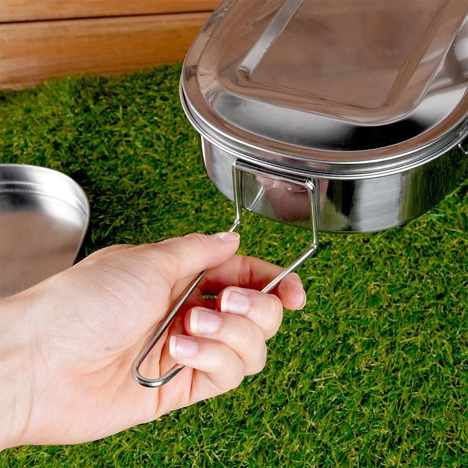 Redcliffs  Contenitore da campeggio in acciaio inox - due contenitori con coperchio 