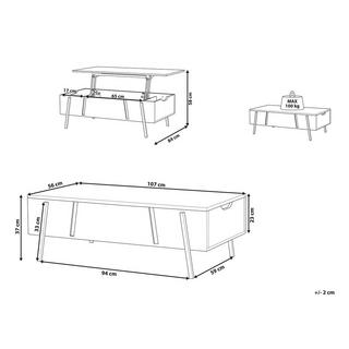 Beliani Couchtisch aus Spanplatte Industriell BLACKPOOL  