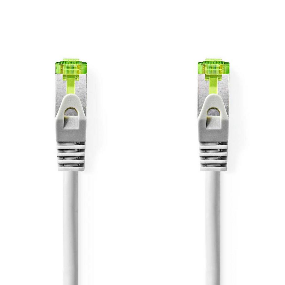 Cat7 -Netzwerkkabel | S/ftp | RJ45 männlich | RJ45 männlich | 2,00 m | Hakenlos | Runde | Lszh | Grau | Etikett