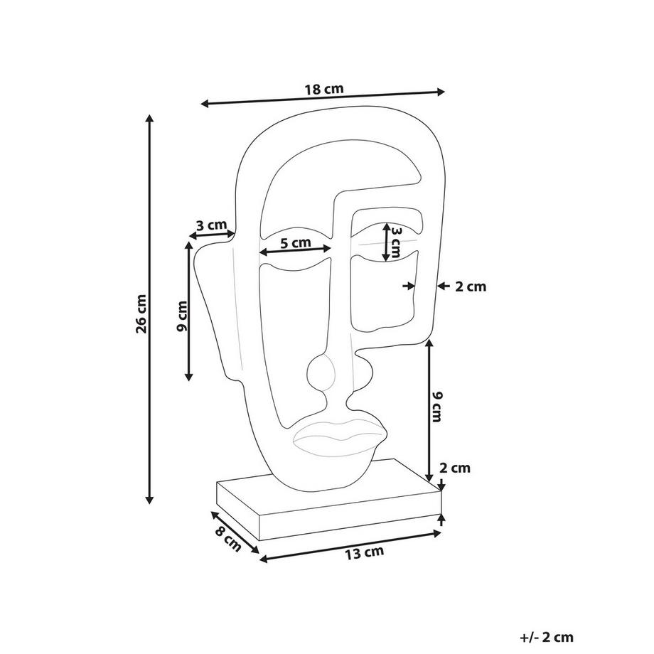 Beliani Dekofigur aus Aluminium Klassisch MOSKO  