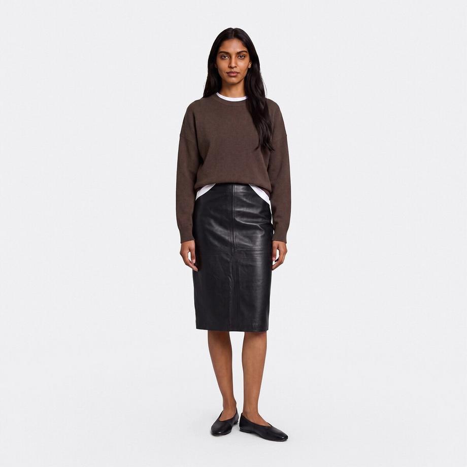 La Redoute Collections Jupe Crayon Cuir de Mouton  