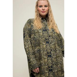 Studio Untold  Chemisier, oversized, imprimé python, patte de boutonnage, col de chemise 