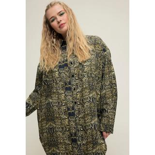 Studio Untold  Chemisier, oversized, imprimé python, patte de boutonnage, col de chemise 