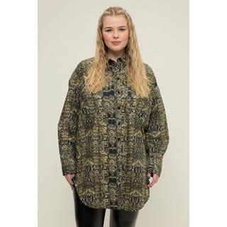 Studio Untold  Chemisier, oversized, imprimé python, patte de boutonnage, col de chemise 