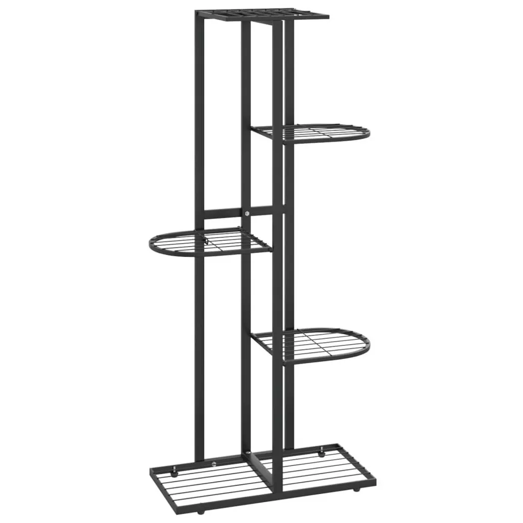 VidaXL - Blumenständer metall, One Size, Schwarz