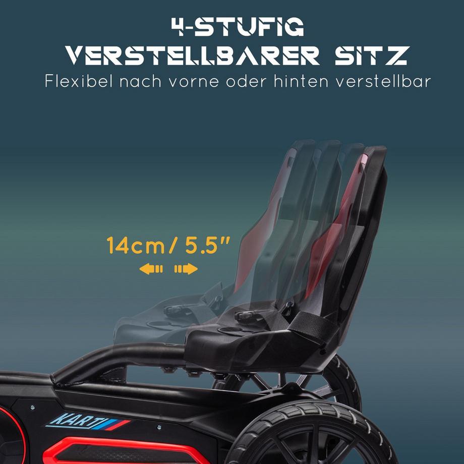 Northio  Gokart, Kinderfahrzeug Mit Verstellbarem Sitz, Tretfahrzeug, Tretauto Mit Handbremse, Kettcar Für Kinder Im Alter Von 3-8 Jahren 