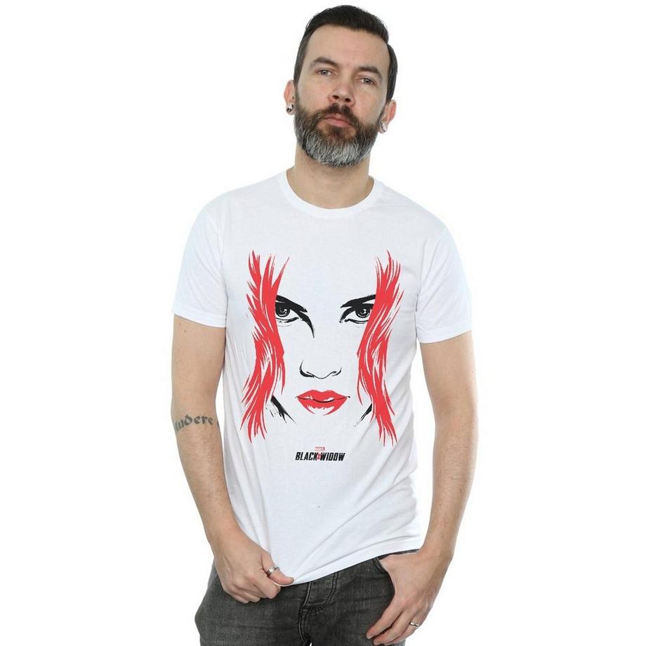 MARVEL Black Widow T-Shirt Stampa Viso  