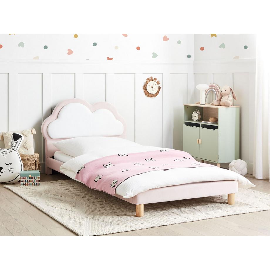 Beliani Kinderbett aus Samtstoff Modern MAZOU  