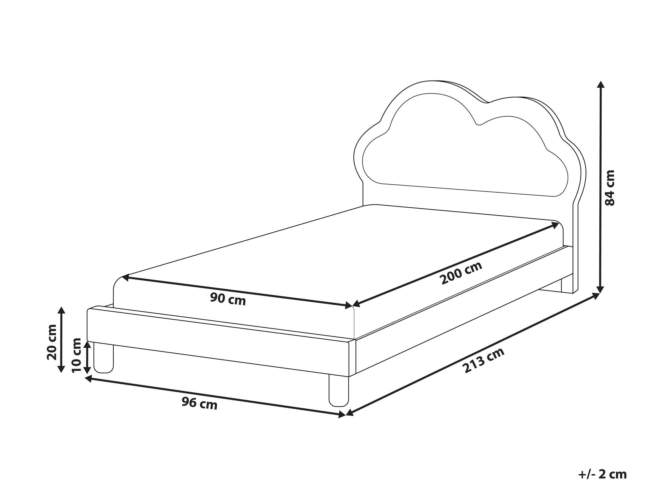 Beliani Lit d'enfant en Velours Moderne MAZOU  