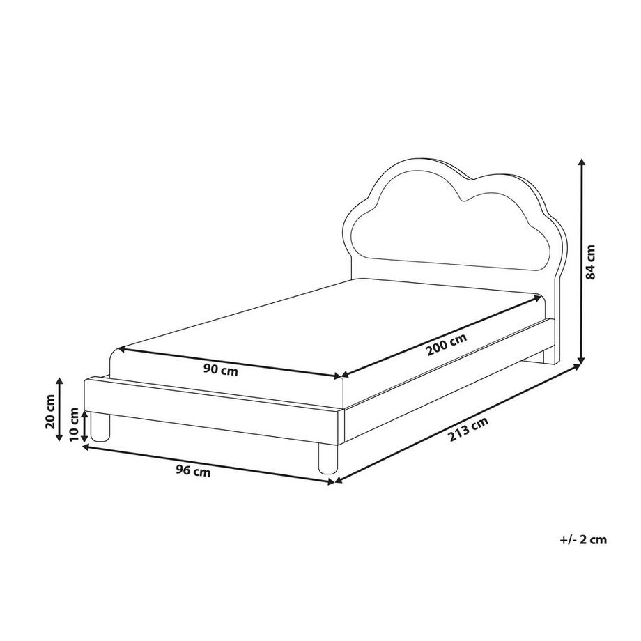 Beliani Kinderbett aus Samtstoff Modern MAZOU  