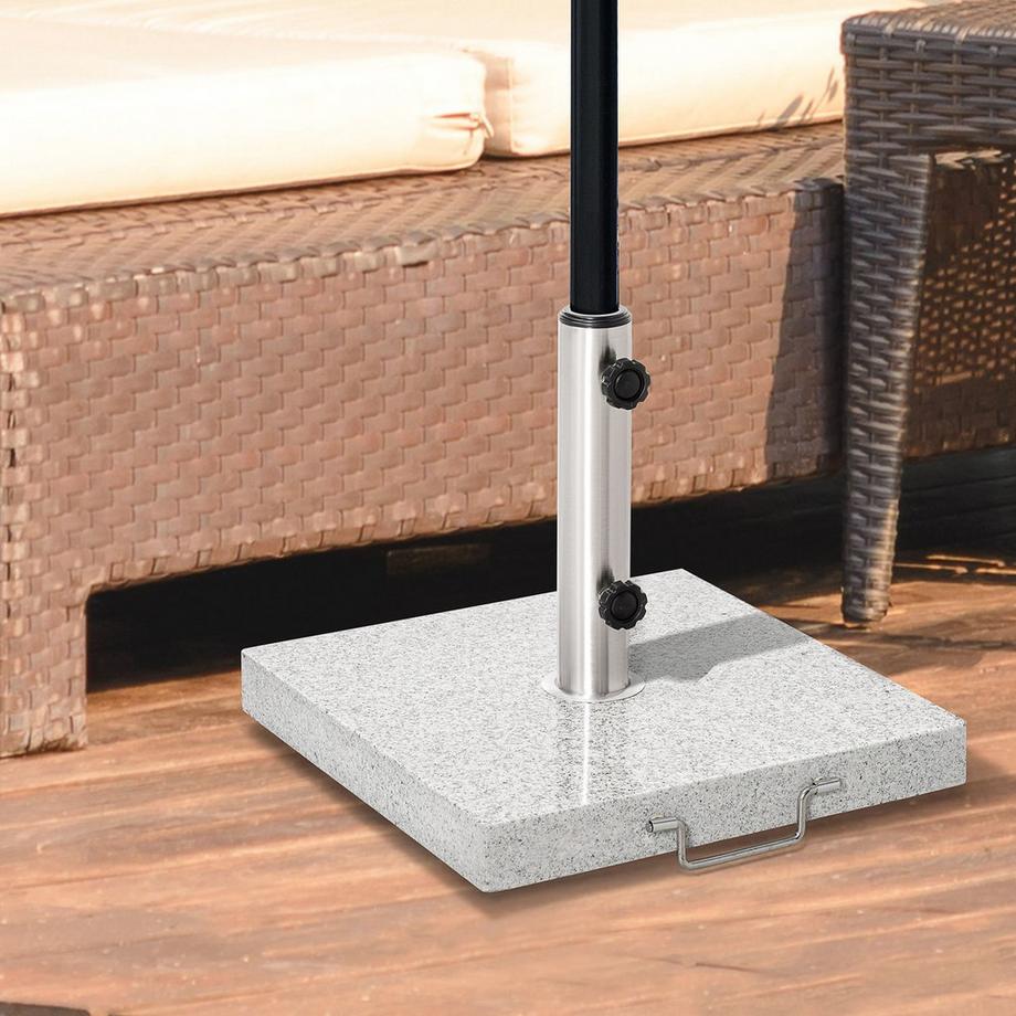 Northio Supporto per ombrellone mobile 28 kg marmo acciaio inossidabile 42x42x36 cm base per ombrellone stabile per giardino e terrazza  