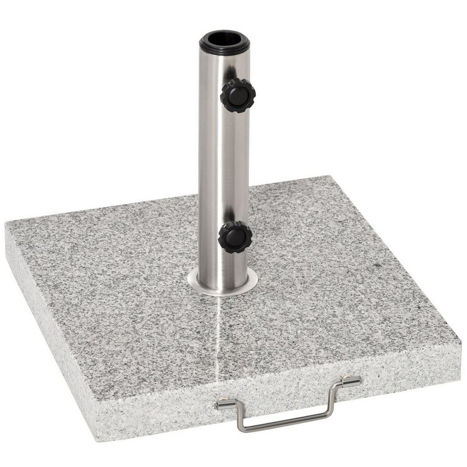 Supporto per ombrellone mobile 28 kg marmo acciaio inossidabile 42x42x36 cm base per ombrellone stabile per giardino e terrazza