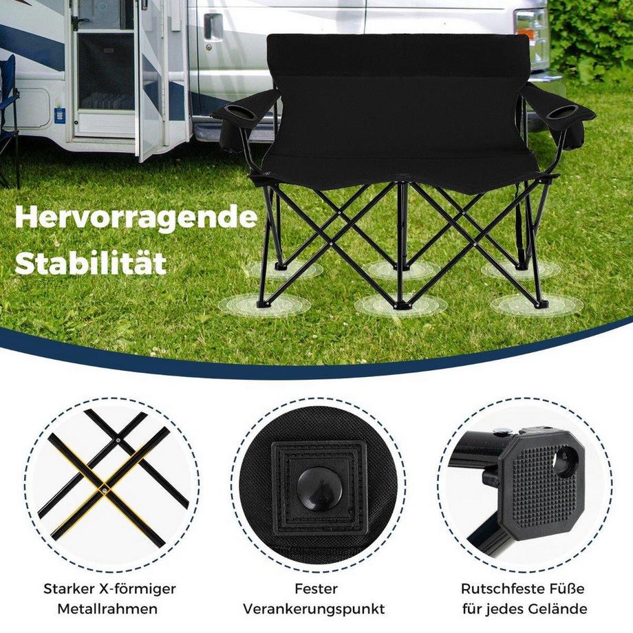 Northix  Chaise de camping pliante pour deux 