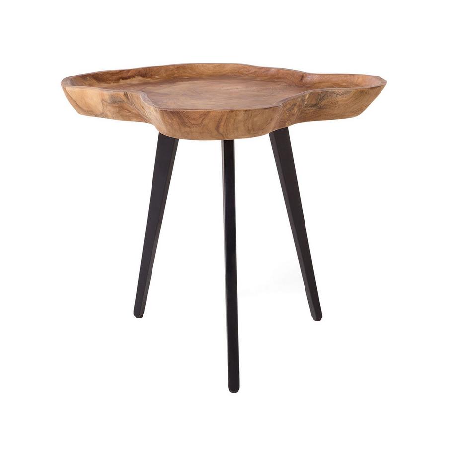 Beliani Table d'appoint en Teck Rétro ELSA  