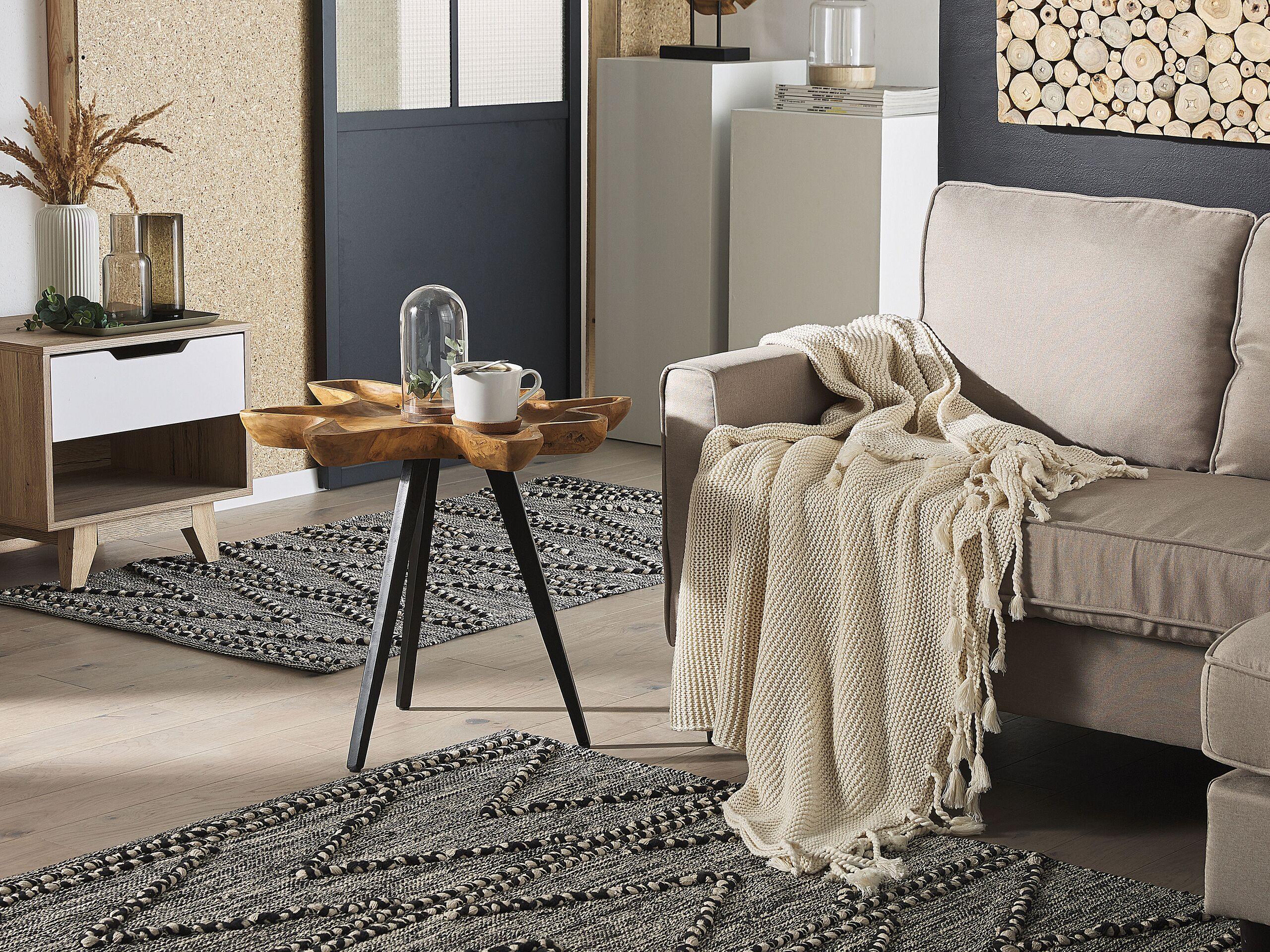 Beliani Tavolino en Legno di teak Retrò ELSA  