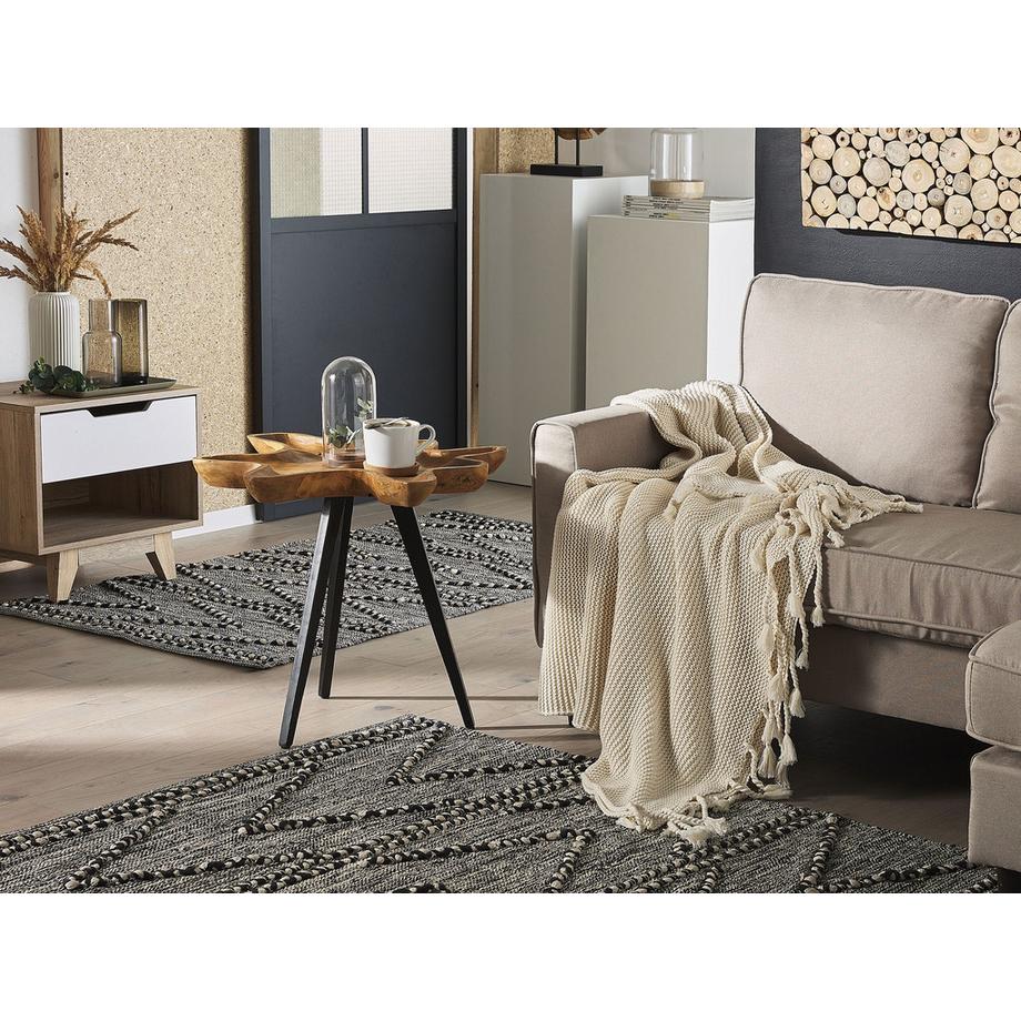 Beliani Table d'appoint en Teck Rétro ELSA  