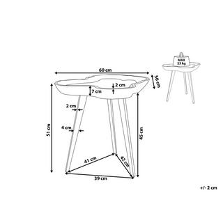 Beliani Tavolino en Legno di teak Retrò ELSA  