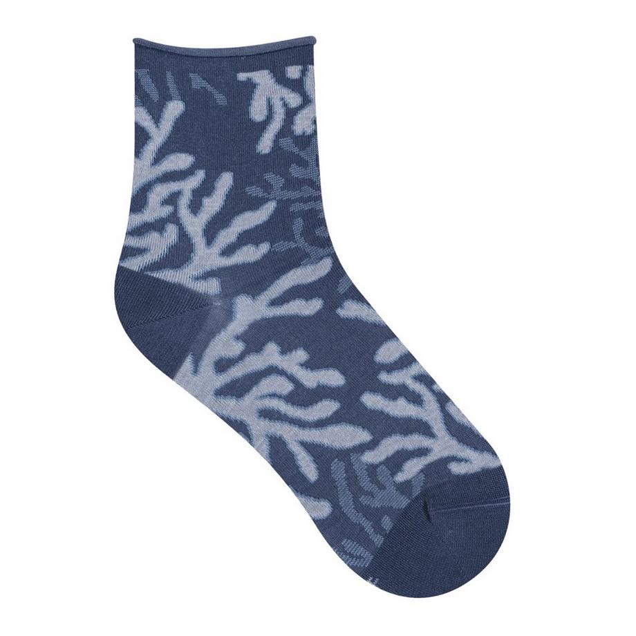 BLEU FORET Chaussettes Motif Corail  