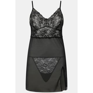 Ulla Popken Négligé et string ensemble 2 pièces dentelle et mesh  