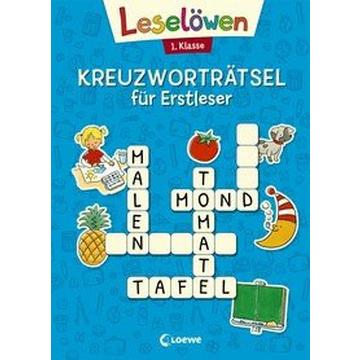 Leselöwen Kreuzworträtsel für Erstleser - 1. Klasse (Blau)