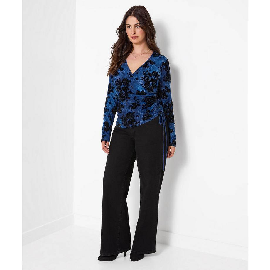 Joe Browns Haut Henley Cache-Cœur en Jersey Floqué Effet Délavé  