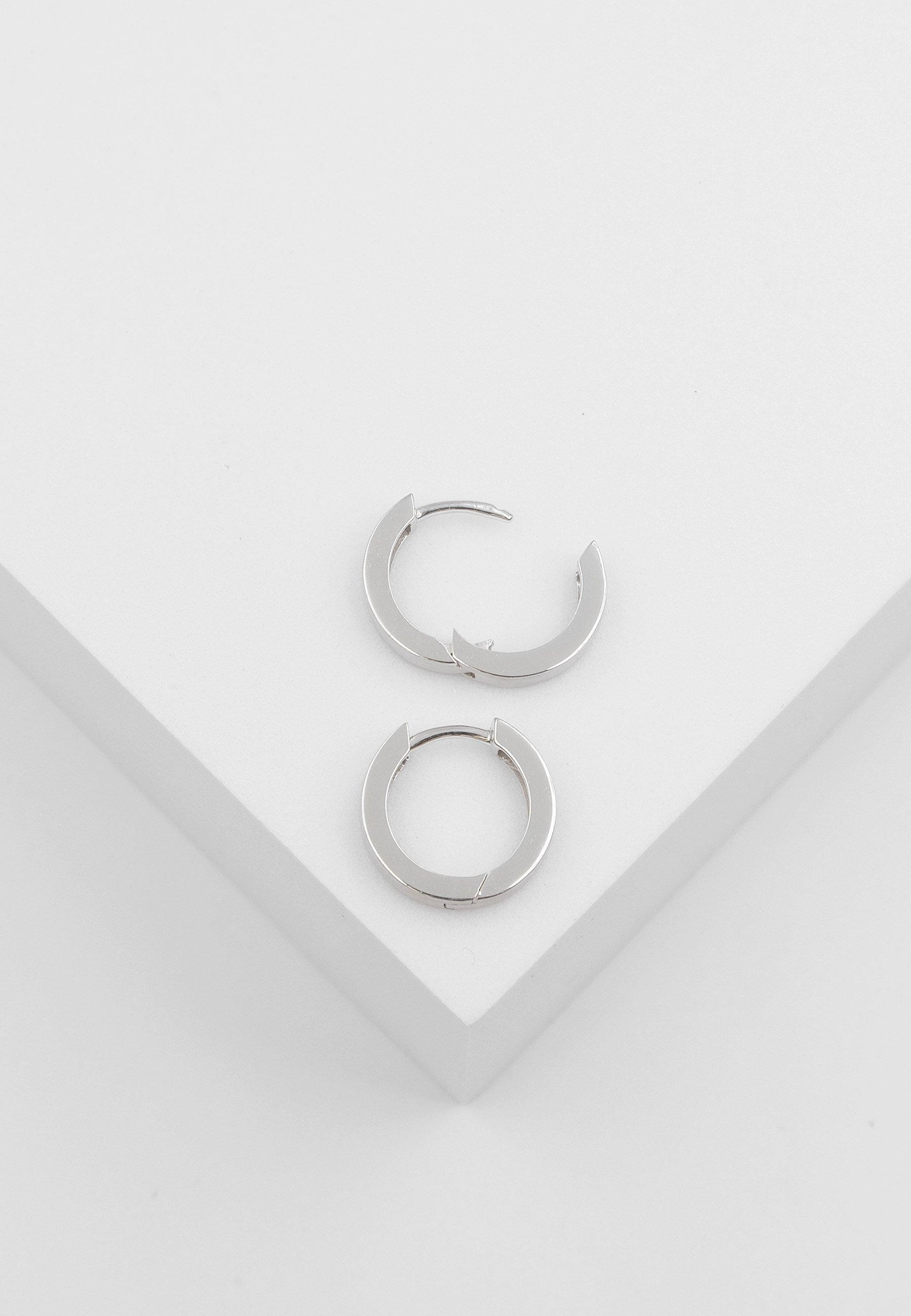 MUAU Schmuck  Creolen Weissgold 750, 14mm 