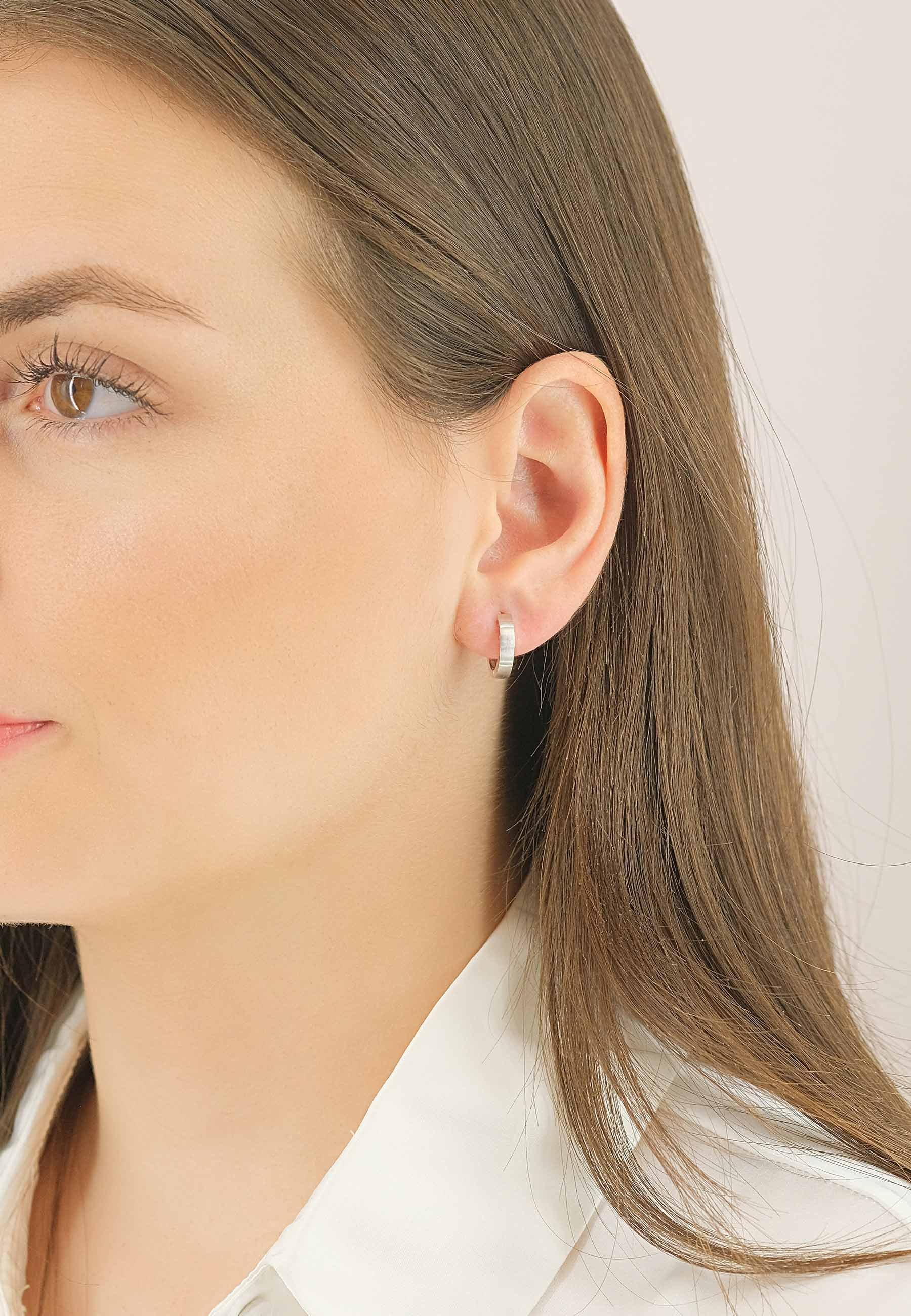 MUAU Schmuck  Creolen Weissgold 750, 14mm 