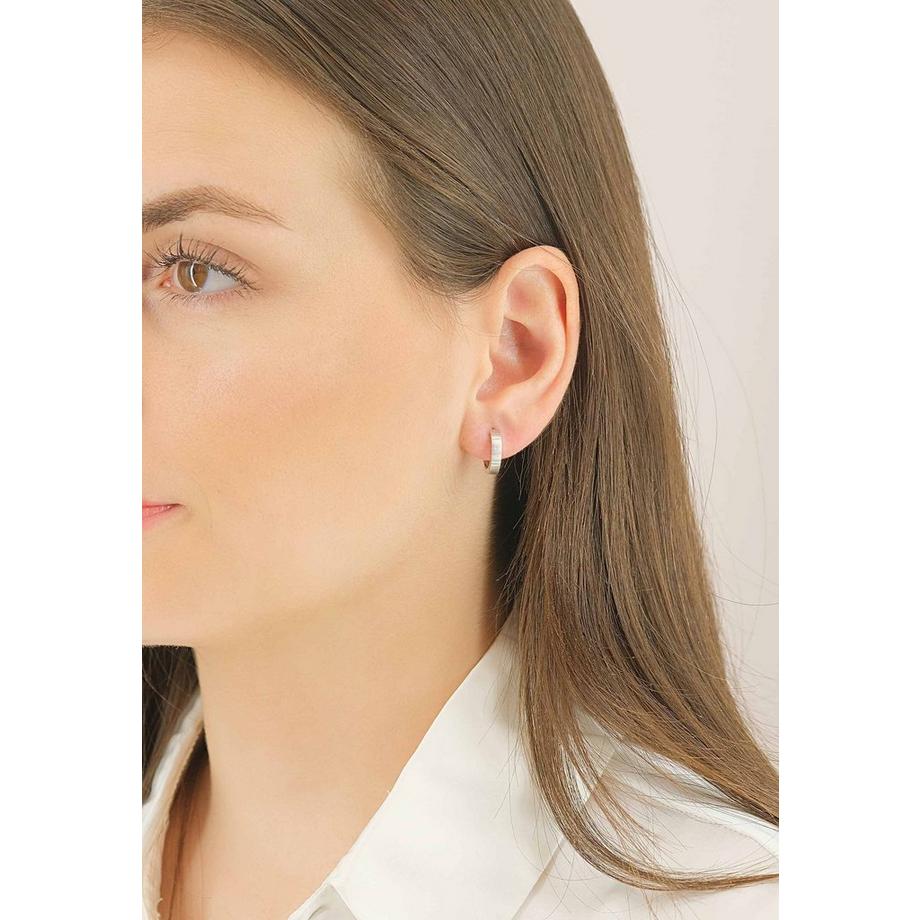 MUAU Schmuck  Creolen Weissgold 750, 14mm 