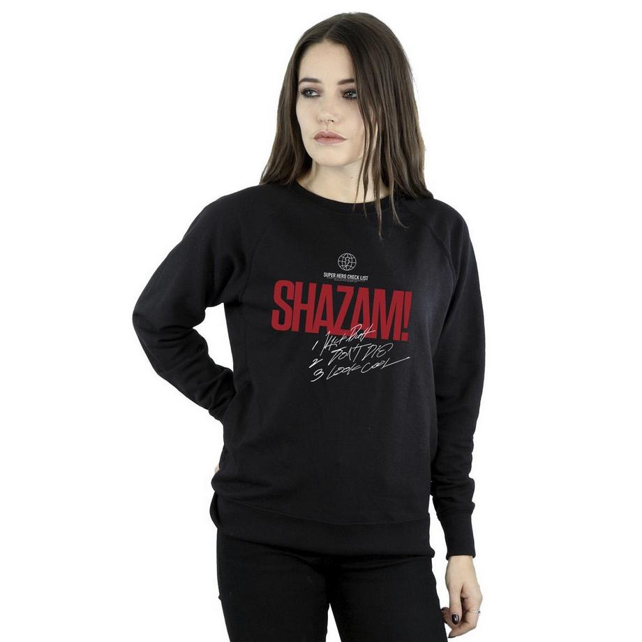 DC COMICS Shazam Fury Of The Gods Super Hero Checklist Sweatshirt  
