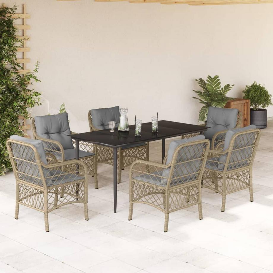 VidaXL Ensemble de salle à manger de jardin rotin synthétique  