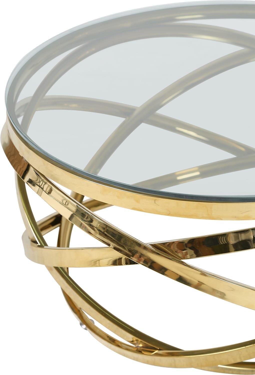 mutoni Couchtisch Blustix Metall Glas gold 80  