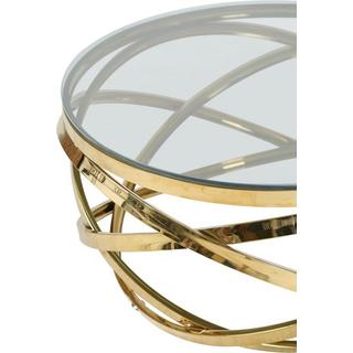 mutoni Couchtisch Blustix Metall Glas gold 80  