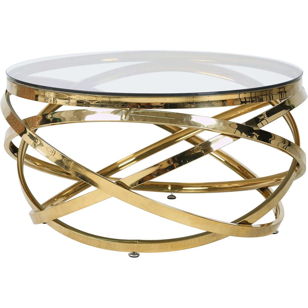 mutoni Table basse Blustix métal verre or 80  