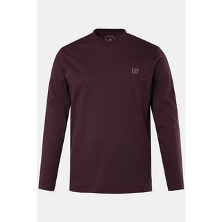 JP1880  T-shirt collection Basic, manches longues et col en V aubergine 