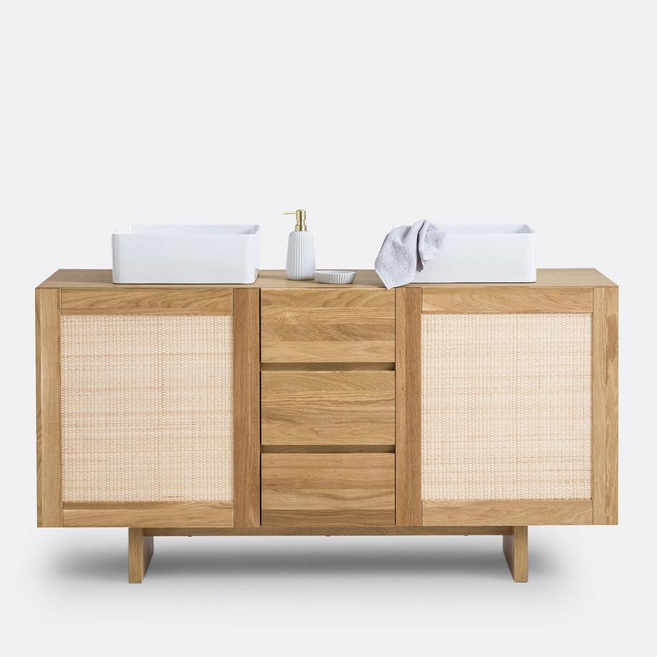 La Redoute Intérieurs Meuble double vasque cannage L145cm  
